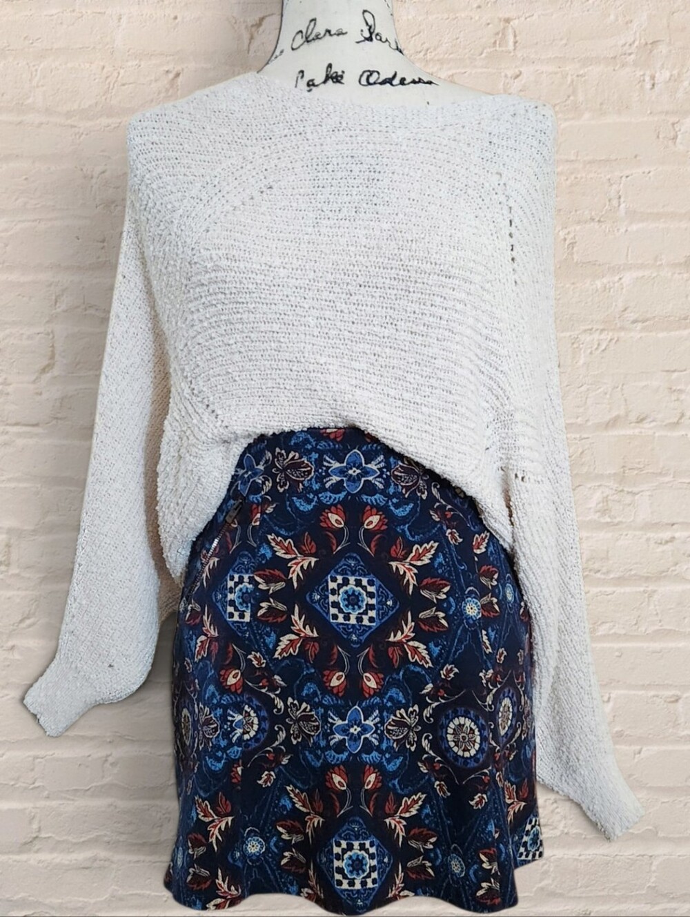 Hollister Navy Blue Boho Medallion Mini Skirt XS